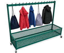 NA101 Single Cloakroom Trolley - Ripple Forest Green