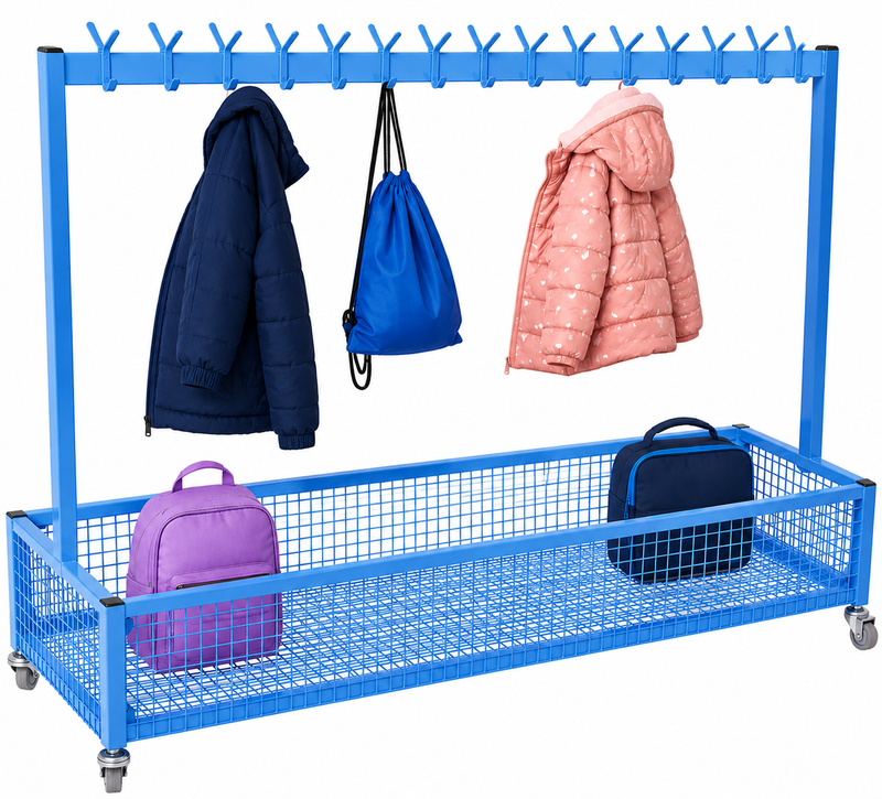 NA202 Double Cloakroom Trolley - Blue