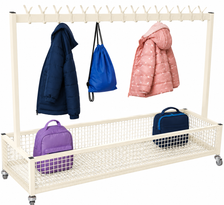 NA202 Double Cloakroom Trolley - Cream