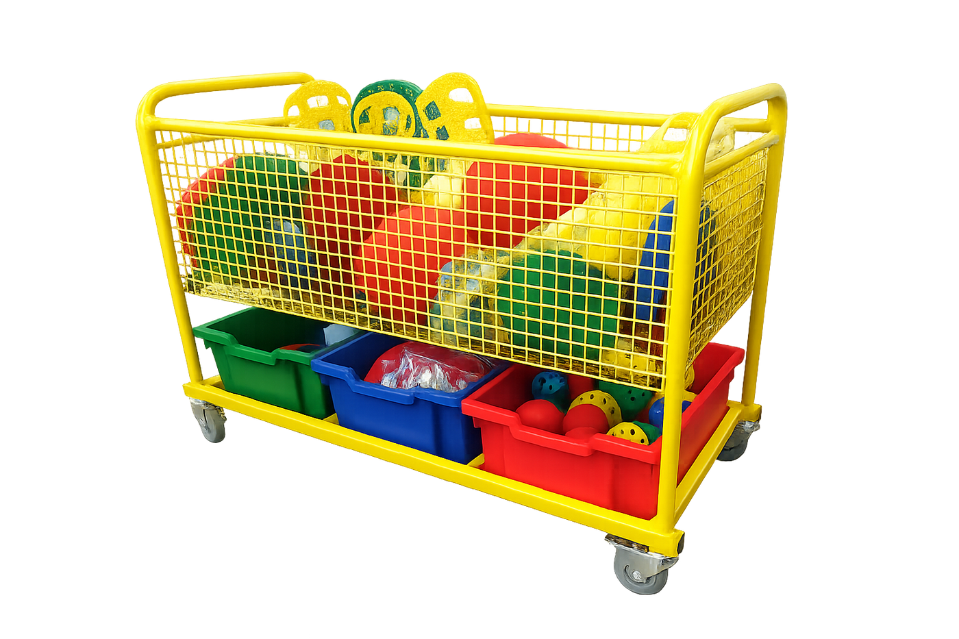 S2002 Junior Deluxe Trolley filled with play equipment